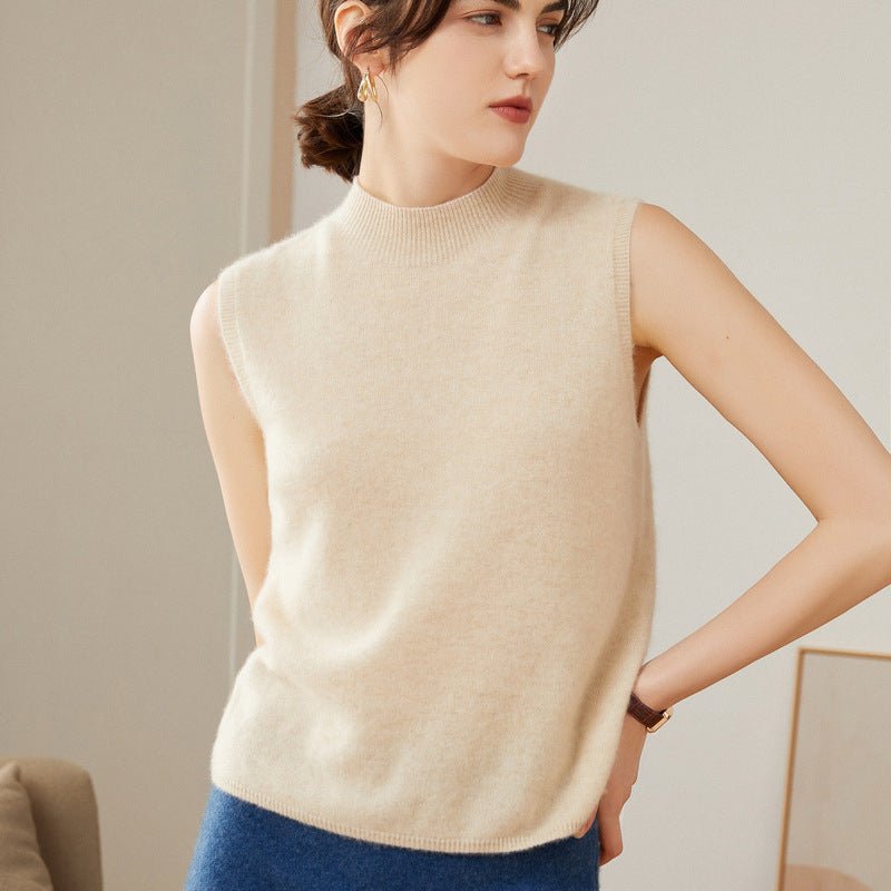 Revina | Women’s Sleeveless Sweater Top | Mock Neck & Vest Silhouette