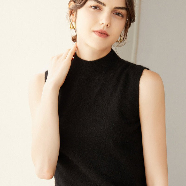 Revina | Women’s Sleeveless Sweater Top | Mock Neck & Vest Silhouette