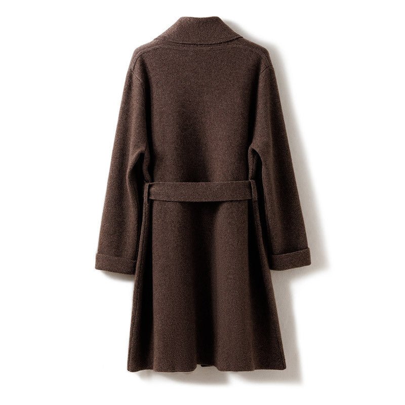 Ylain | Women’s Shawl Collar & Patch Pocket Detail Belted Coat