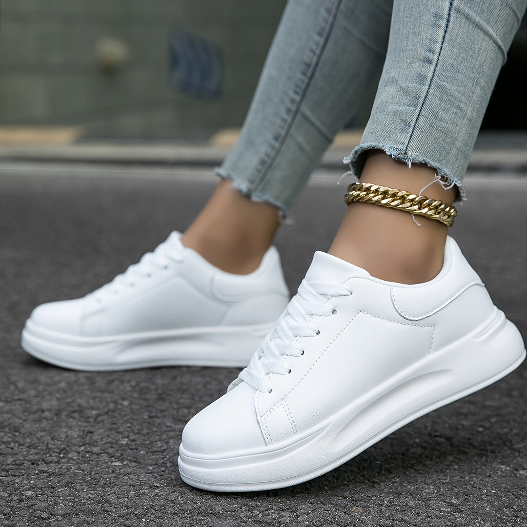 White Leather Sneakers for Women