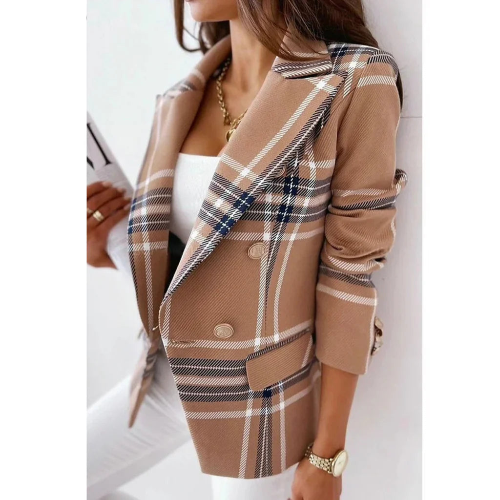 Women's Blazer with Turndown Collar – Stylish and Versatile
