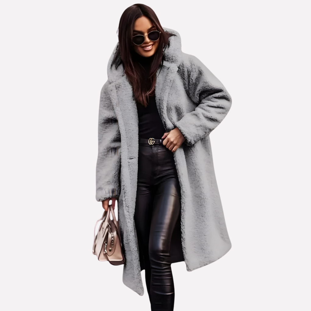 Women’s Hooded Coat with Button Closure