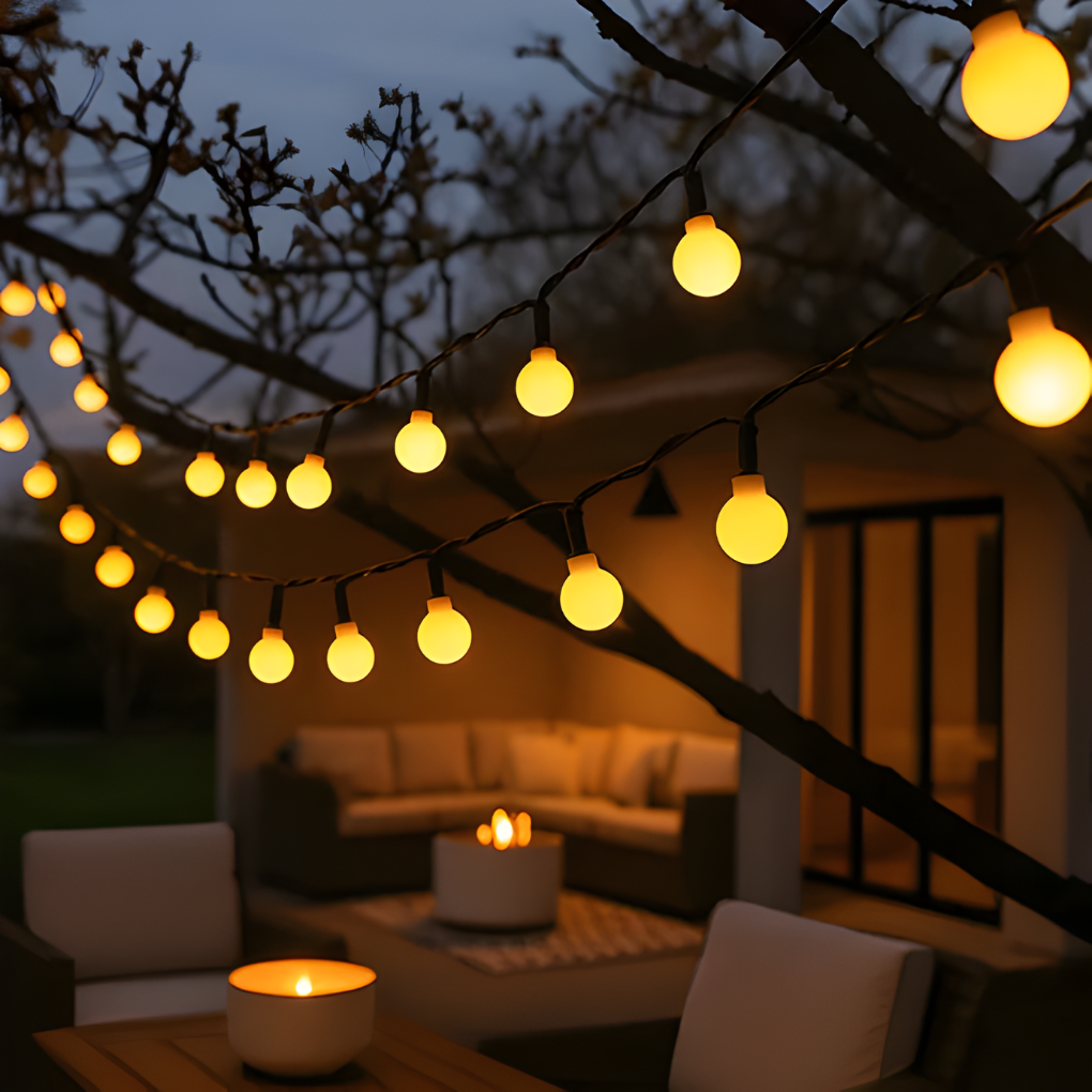 Solar-Powered Outdoor String Lights