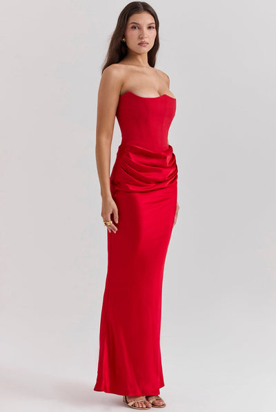 Avelinne | Women’s Strapless Corset Dress | Maxi