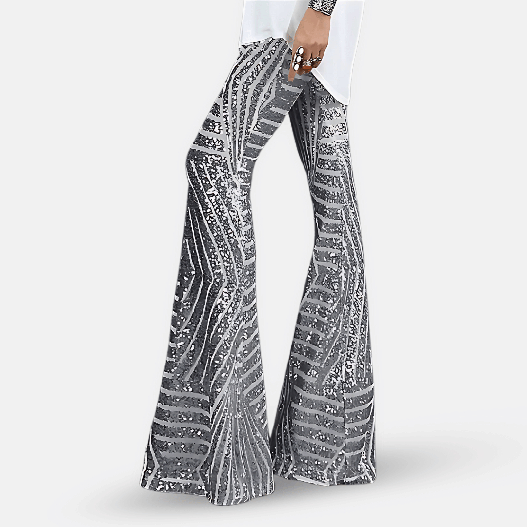 Women’s Sequin High Waist Flare Pants