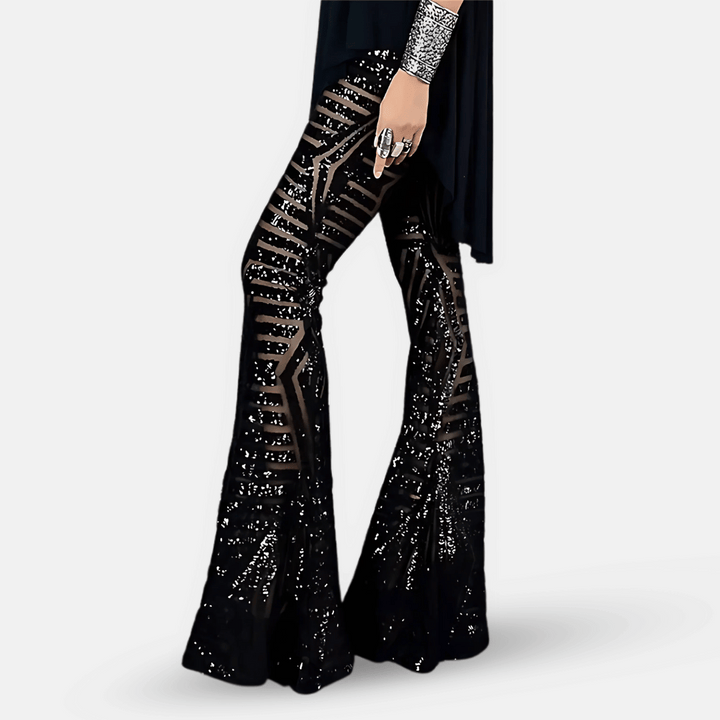 Women’s Sequin High Waist Flare Pants