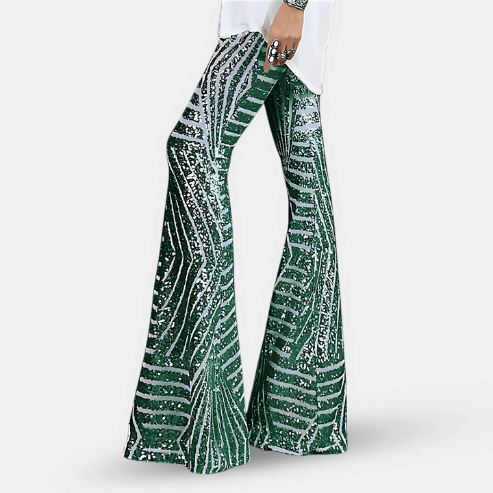 Women’s Sequin High Waist Flare Pants