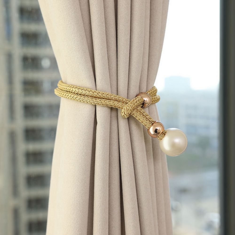 Lustrous Elegant 2-Piece Set  Pearl Curtain Tie Back