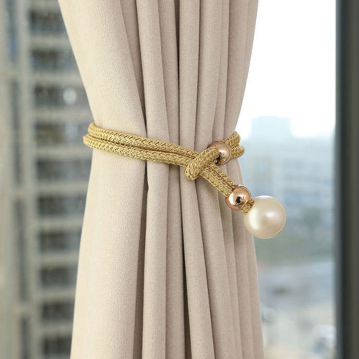 Lustrous Elegant 2-Piece Set  Pearl Curtain Tie Back