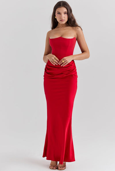 Avelinne | Women’s Strapless Corset Dress | Maxi