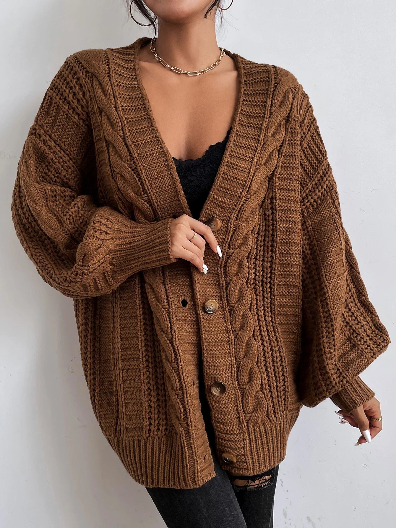 Orlathia | Women’s Cable Knit Cozy Layer Slouch Cardigan