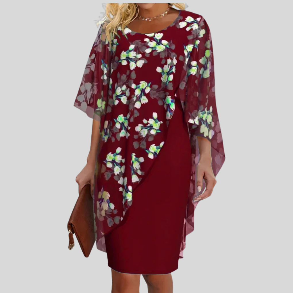 Elegant Floral Chiffon Dress – Graceful Style with Feminine Prints