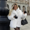 Melvara | Women’s Mid-Length Plush Coat | Soft Drape & Cold-Weather Style