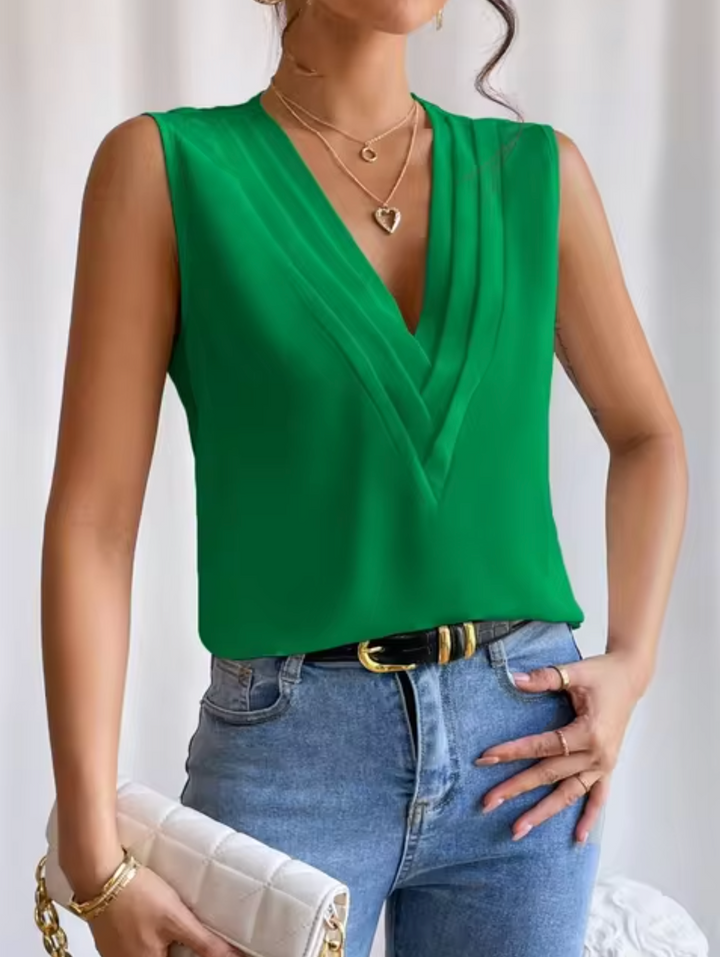 Elegant Sleeveless V-Neck Top for Women