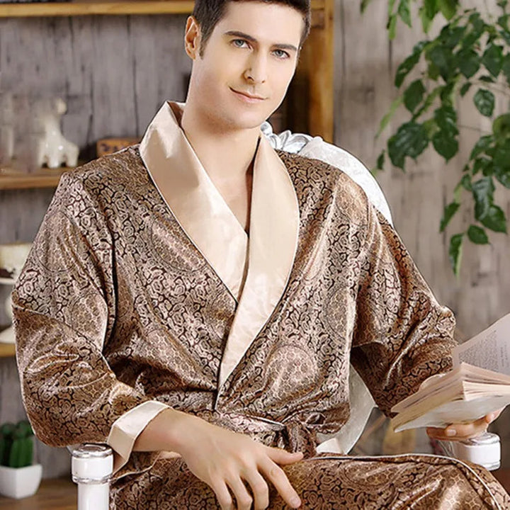 Luxury satin bathrobe for men - Santino
