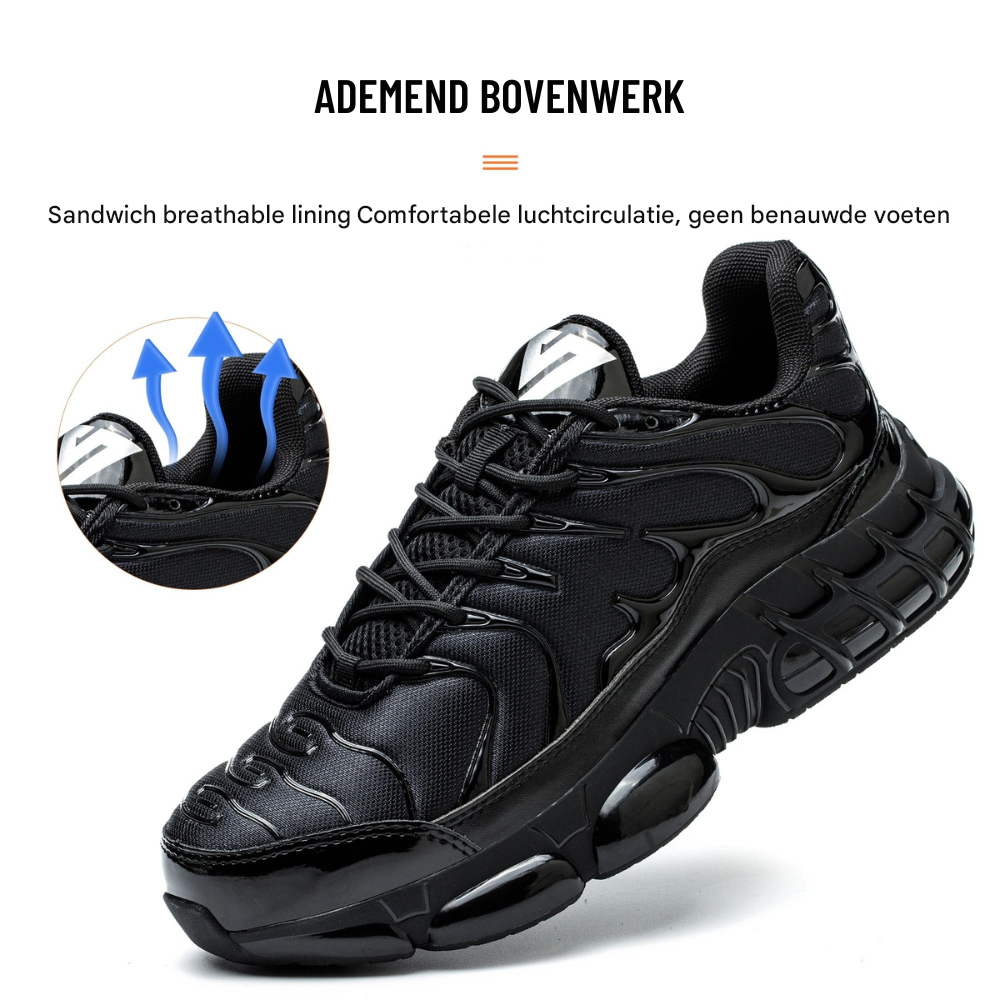 Safety shoes with steel toe cap