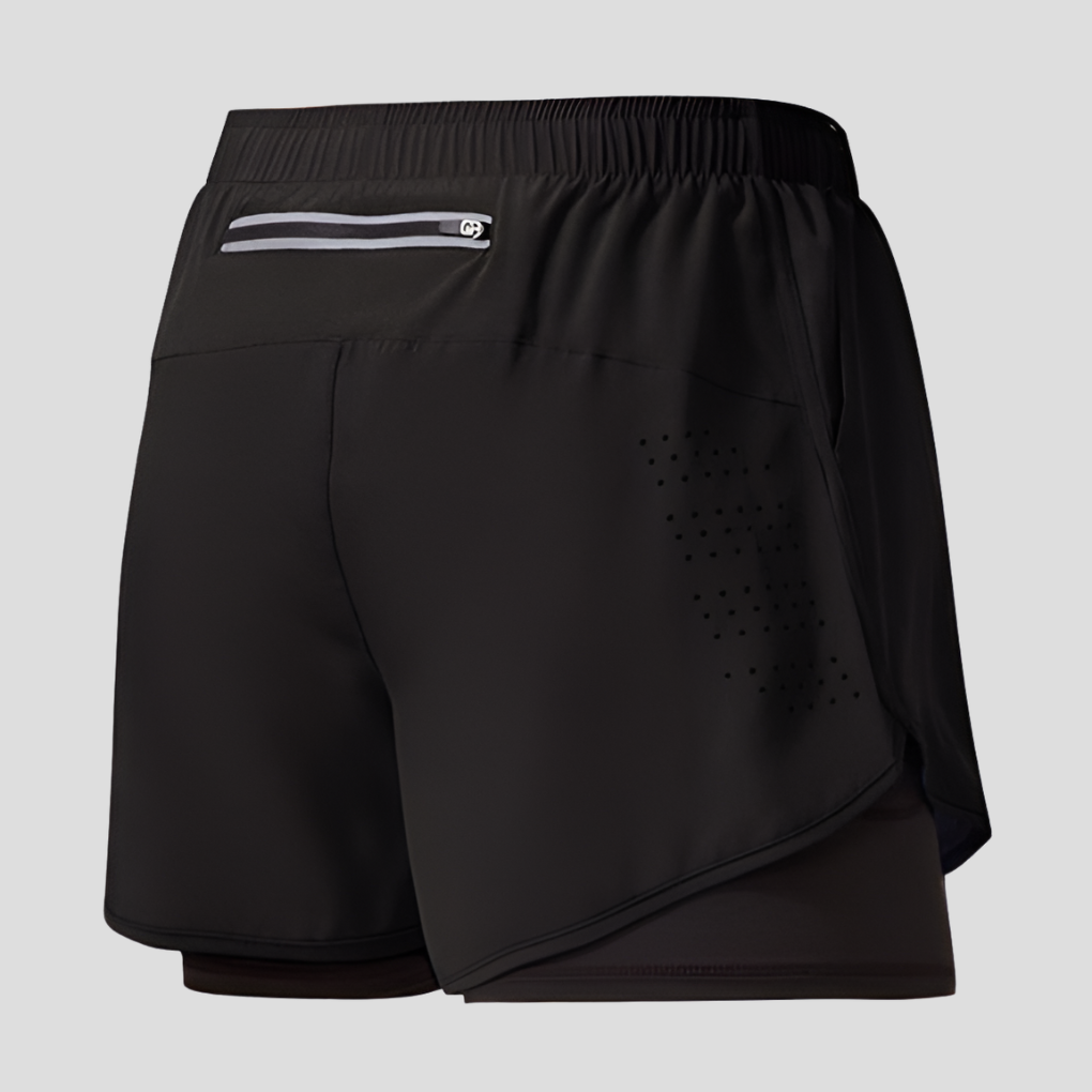 Men's Quick-Drying Zip-Up Running Shorts