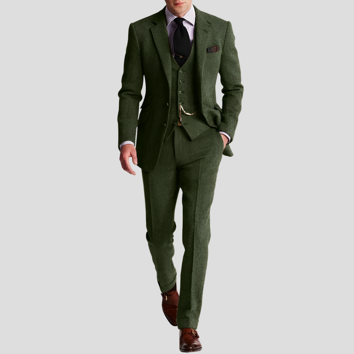 3 Piece Classic Elegance Tweed Tuxedo Men’s Suit
