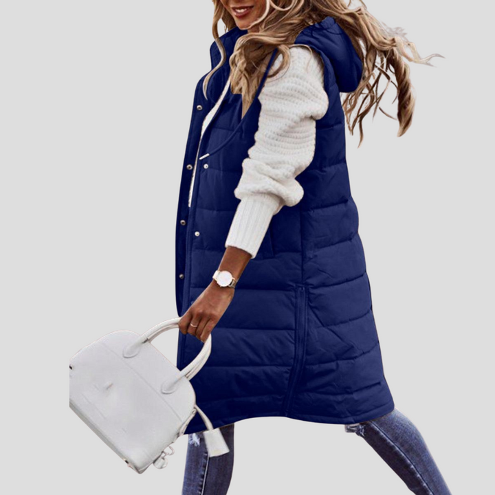 Women’s Long Hooded Bodywarmer