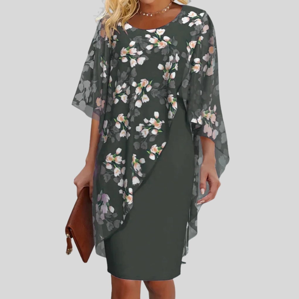 Elegant Floral Chiffon Dress – Graceful Style with Feminine Prints