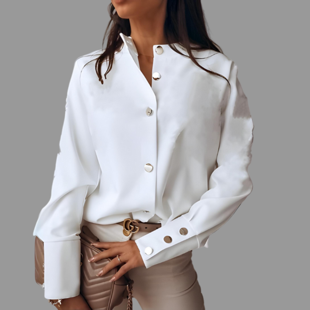 Women’s Button Down Puffer Shirt – Casual Everyday Layer