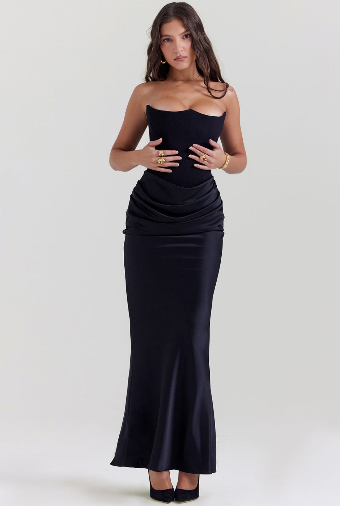 Avelinne | Women’s Strapless Corset Dress | Maxi