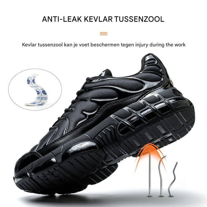 Safety shoes with steel toe cap