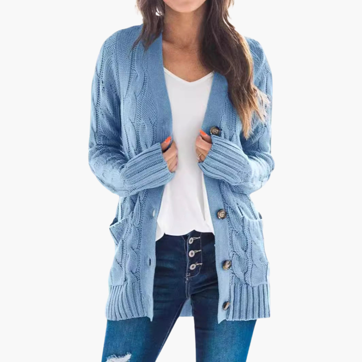 Women’s Cardigan with Buttons and Pockets