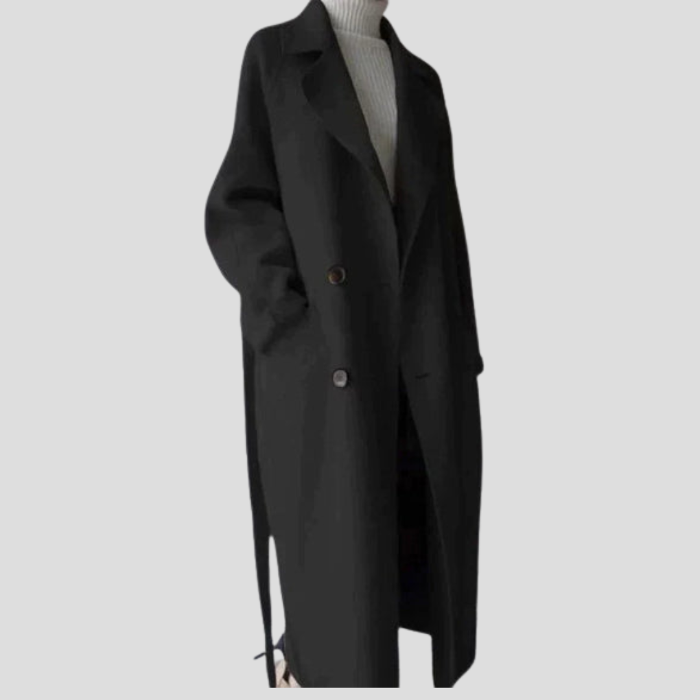 Women’s Long Wool Coat – Elegant Layer for Cold Days