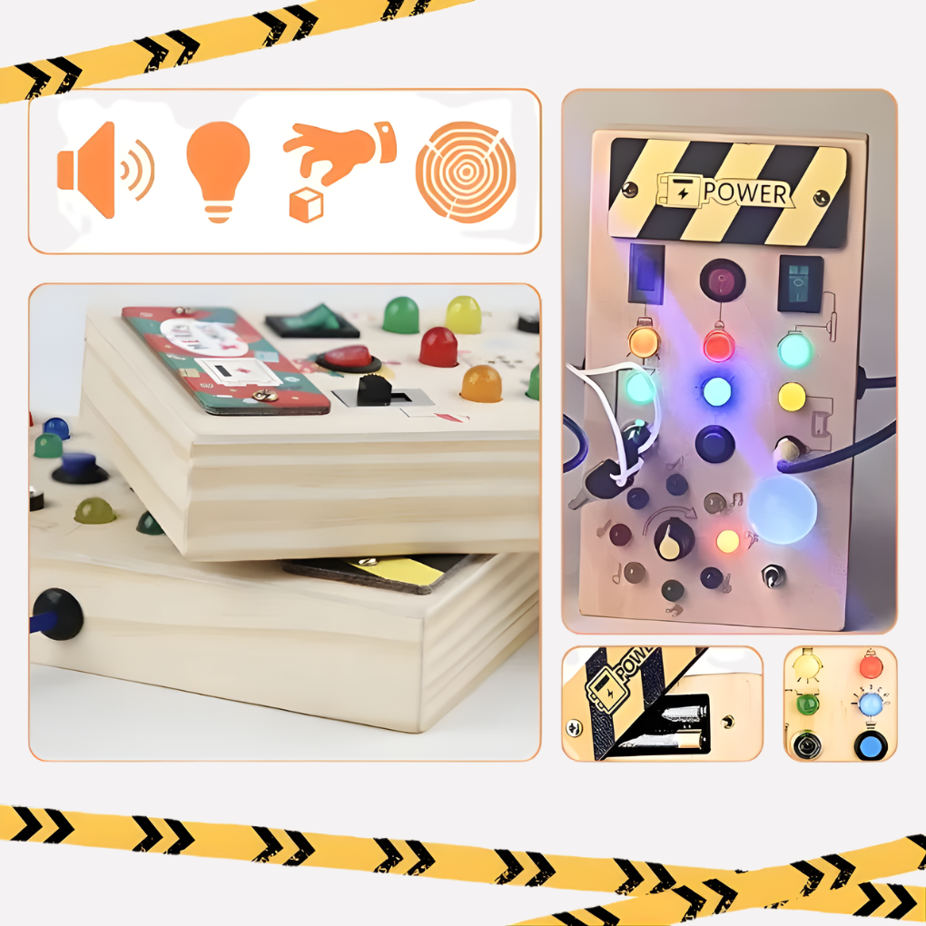 Montessori Busy Board with LED Lights