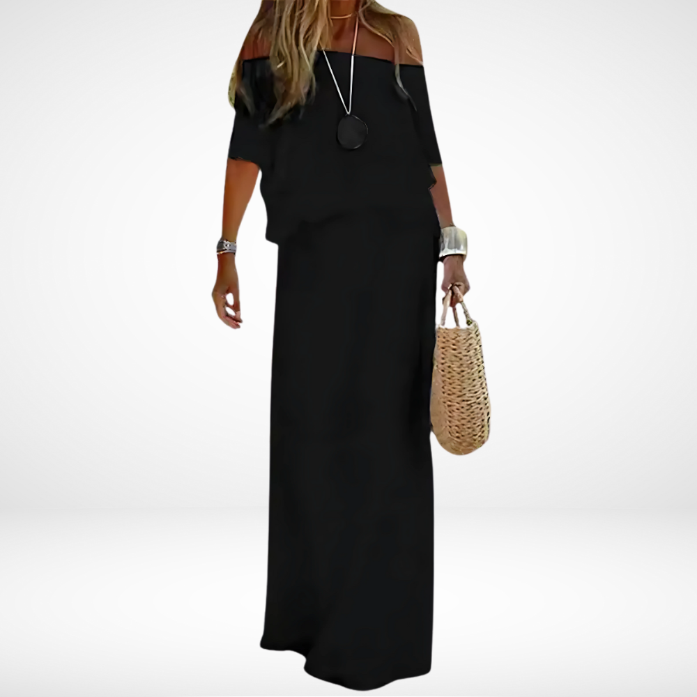 Elegant White Off-Shoulder Maxi Beach Dress