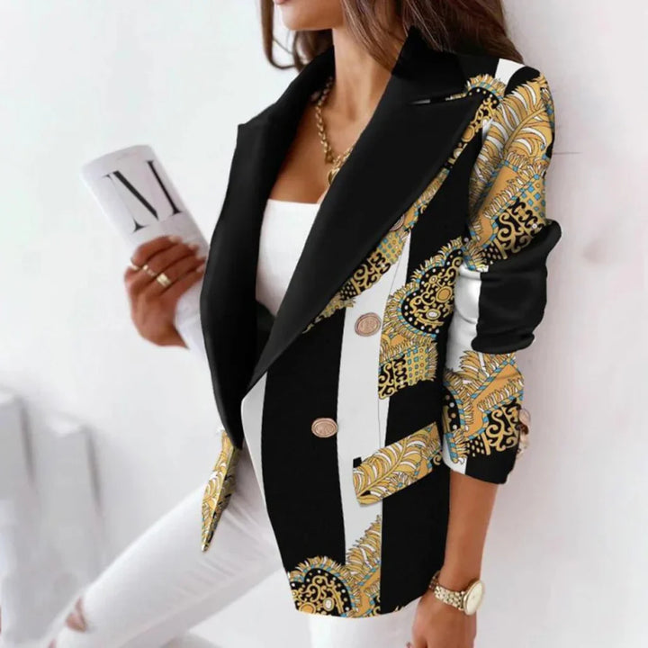 Women's Blazer with Turndown Collar – Stylish and Versatile
