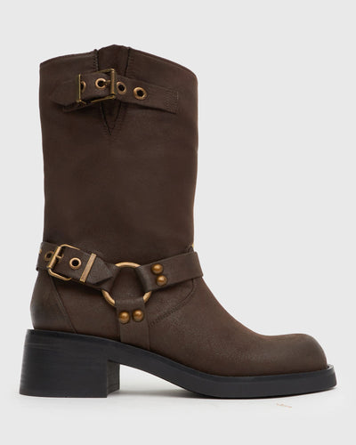 Zephe | Women’s Ankle Biker Boots | Rugged Style