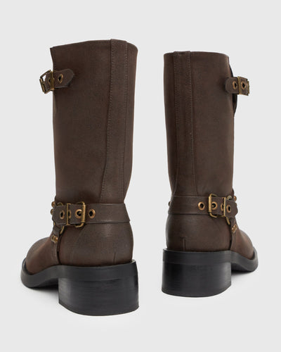 Zephe | Women’s Ankle Biker Boots | Rugged Style