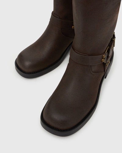 Zephe | Women’s Ankle Biker Boots | Rugged Style
