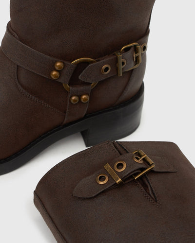 Zephe | Women’s Ankle Biker Boots | Rugged Style