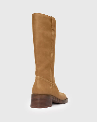Vilarra | Women’s Stacked Heel Knee Boots | Bold Silhouette