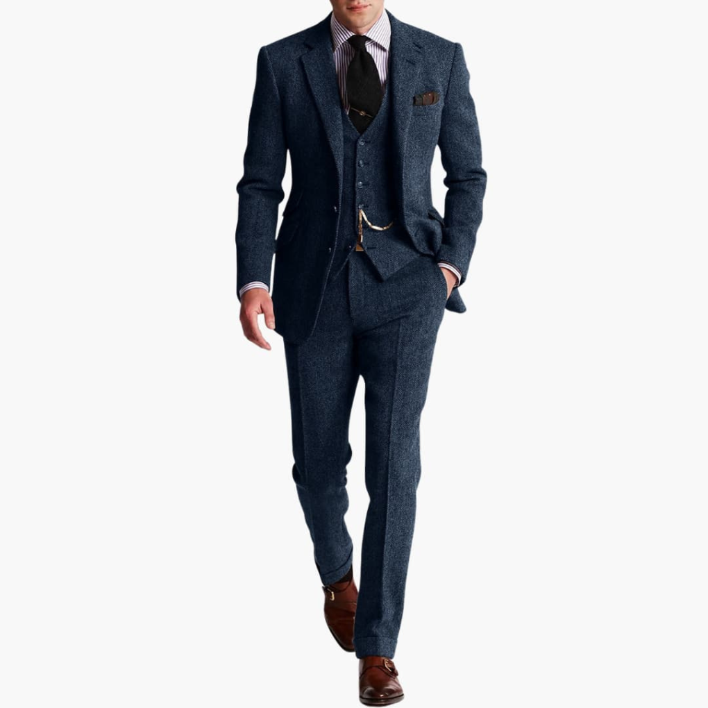 Men’s Formal Suit Set with Jacket and Vest