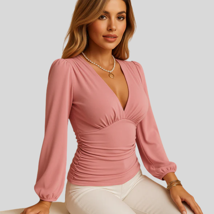 Women’s Long-Sleeved V-Neck Top