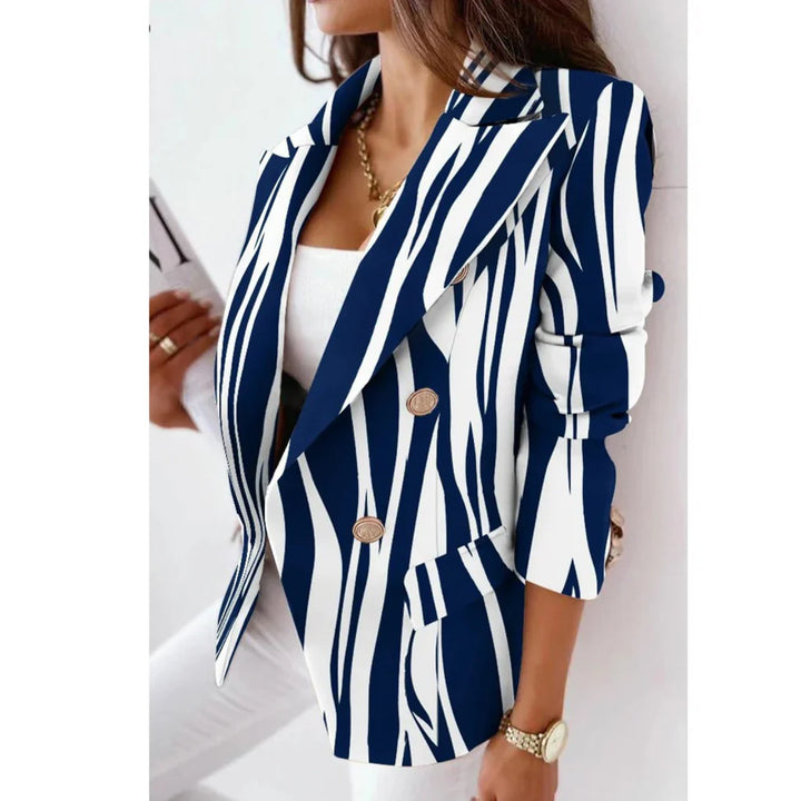Women's Blazer with Turndown Collar – Stylish and Versatile