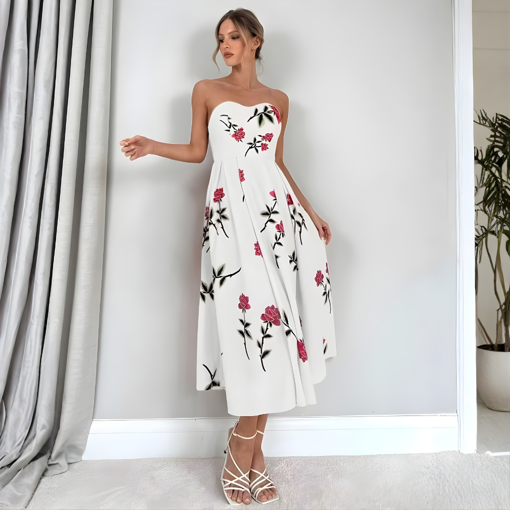 Women’s A-Line Sleeveless Floral Dress