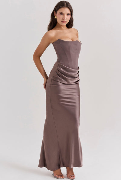 Avelinne | Women’s Strapless Corset Dress | Maxi