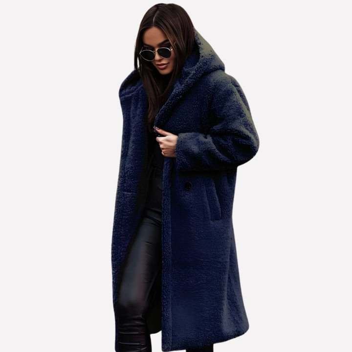 Women’s Hooded Coat with Button Closure