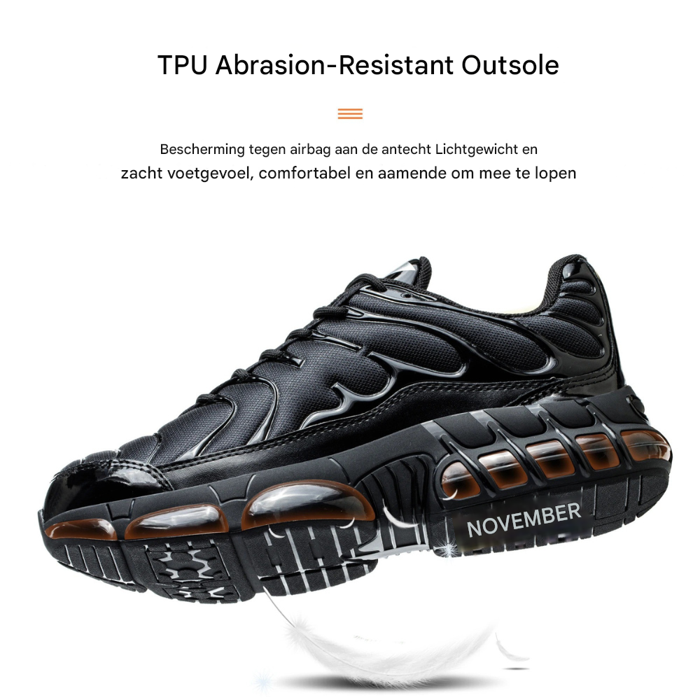 Safety shoes with steel toe cap