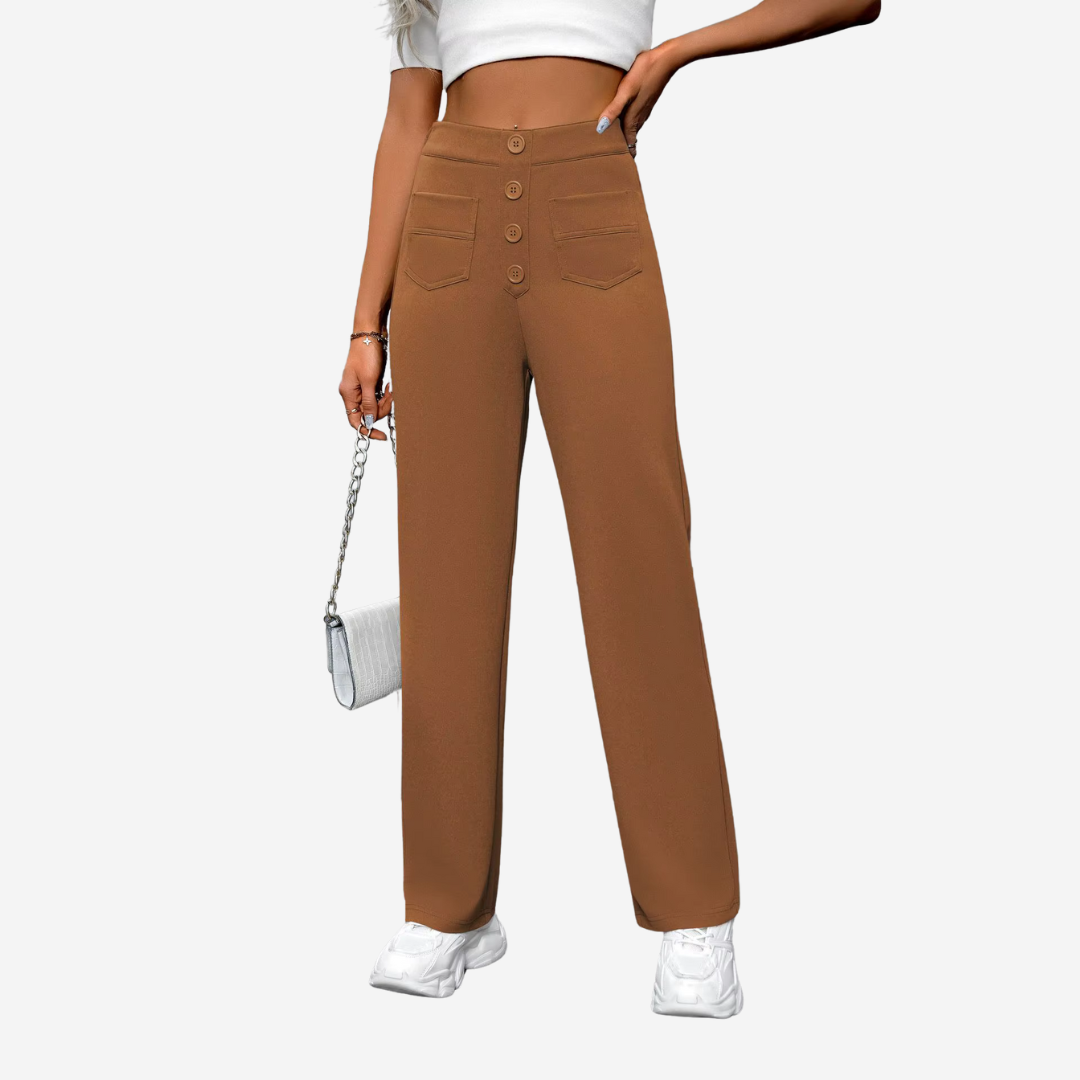 High-Waisted Straight-Leg Trousers for Women