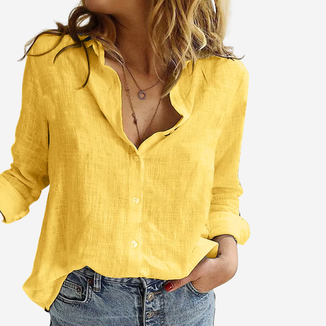 JacobNora AUS – Women's Blouse Made of Linen Blend
