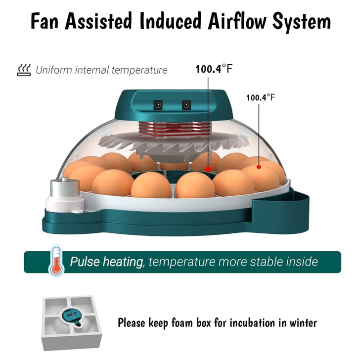 15 Eggs Incubator with Automatic Humidity Control