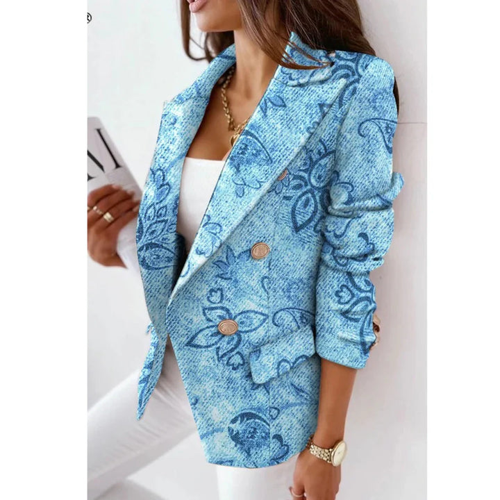 Women's Blazer with Turndown Collar – Stylish and Versatile