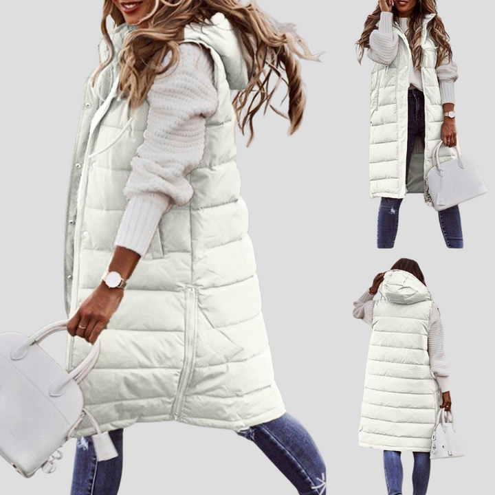 Women’s Long Hooded Bodywarmer
