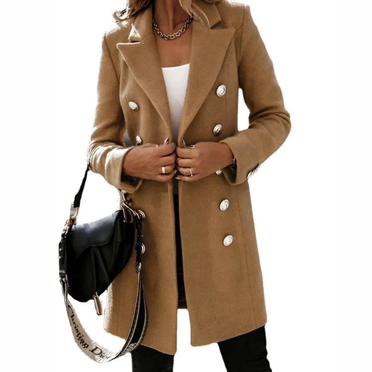 Elegant Long Wool Coat for Women